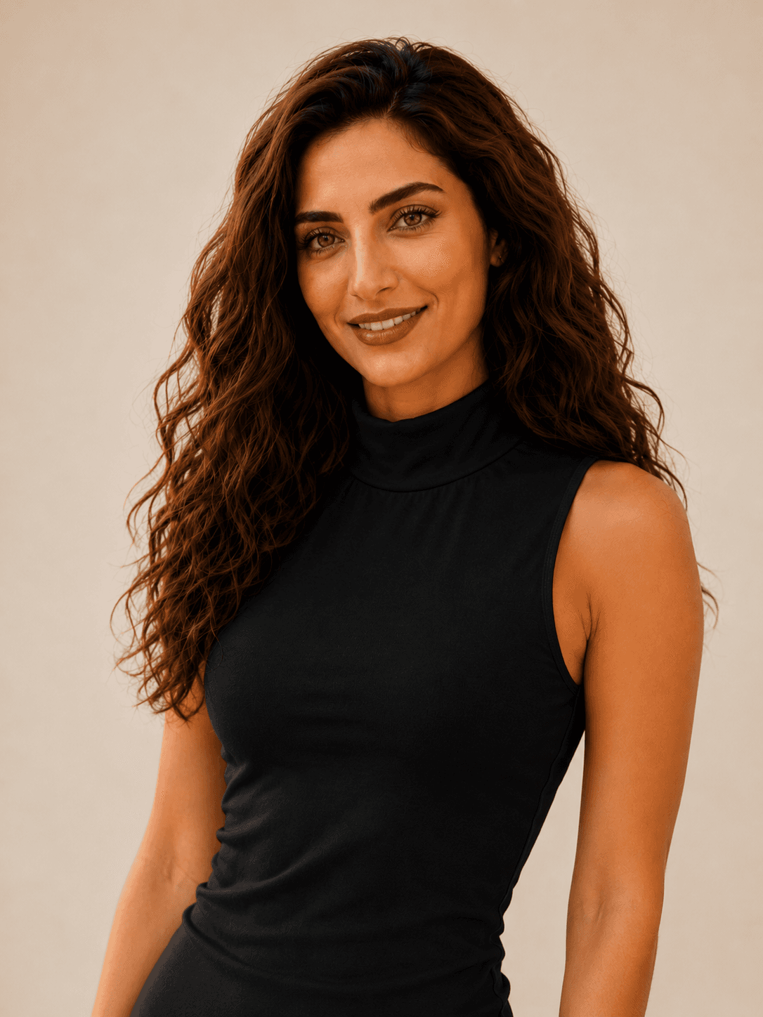 توب بلا أكمام برقبة عالية